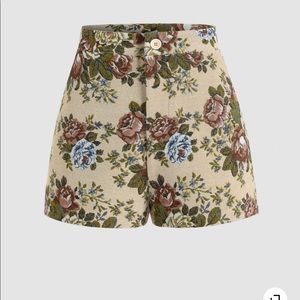 Jacquard Flower high waisted shorts